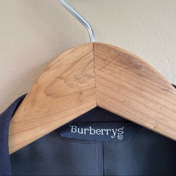 Vintage BURBERRY Men’s Navy Double Breasted Sports Coat Made in USA - Picture 3 of 10